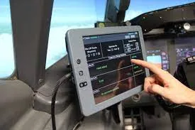 Tablet computer mounted in a military airplane cockpit