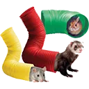 Colourful plastic critter tunnels for a museum exhibit
