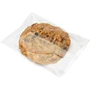 Clear multifold food package with a cookie